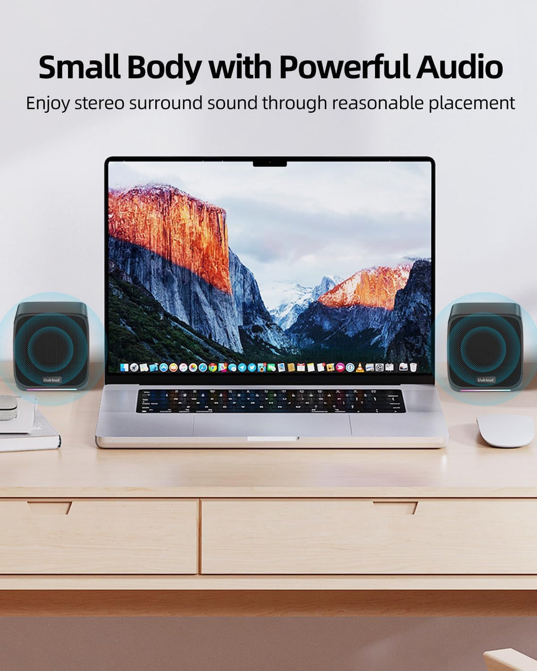 Computer Speakers,Computer Speakers for Desktop Pc,Desktop Speakers,Small Computer Speakers USB Powered 3.5Mm Aux Speaker for Pc,Laptop,Tablet,Phone, Black