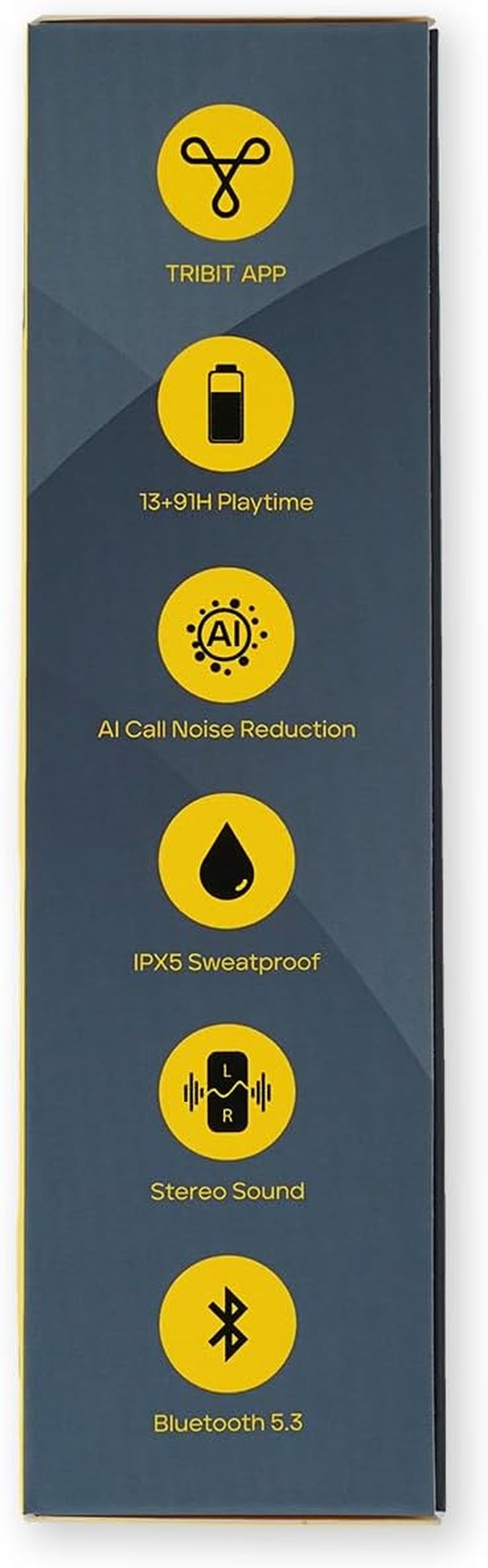 Tribit Open-Ear Headphones Opengo, Wireless Earbuds with Bluetooth 5.3, IPX5 Waterproof Sport Earphones, 104H Playtime with Charging Case, Ergonomic Earhooks, LED Display, Built-In Mic for Workout