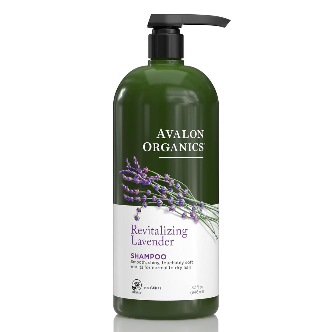 Avalon Organics Revitalizing Lavender Shampoo, for Smooth, Shiny, Touchably Soft Hair for Normal to Dry Hair, 32 Fluid Ounces