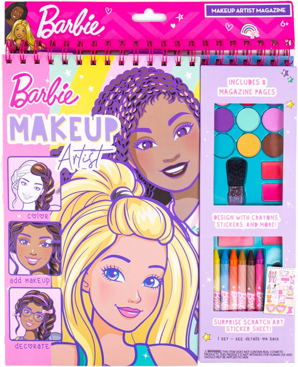Barbie Makeup Artist Magazine by Horizon Group USA, Create Your Own Hair & Makeup Looks Using 130+ Stencils, 180+ Stickers, Crayons, Pretend Makeup & More