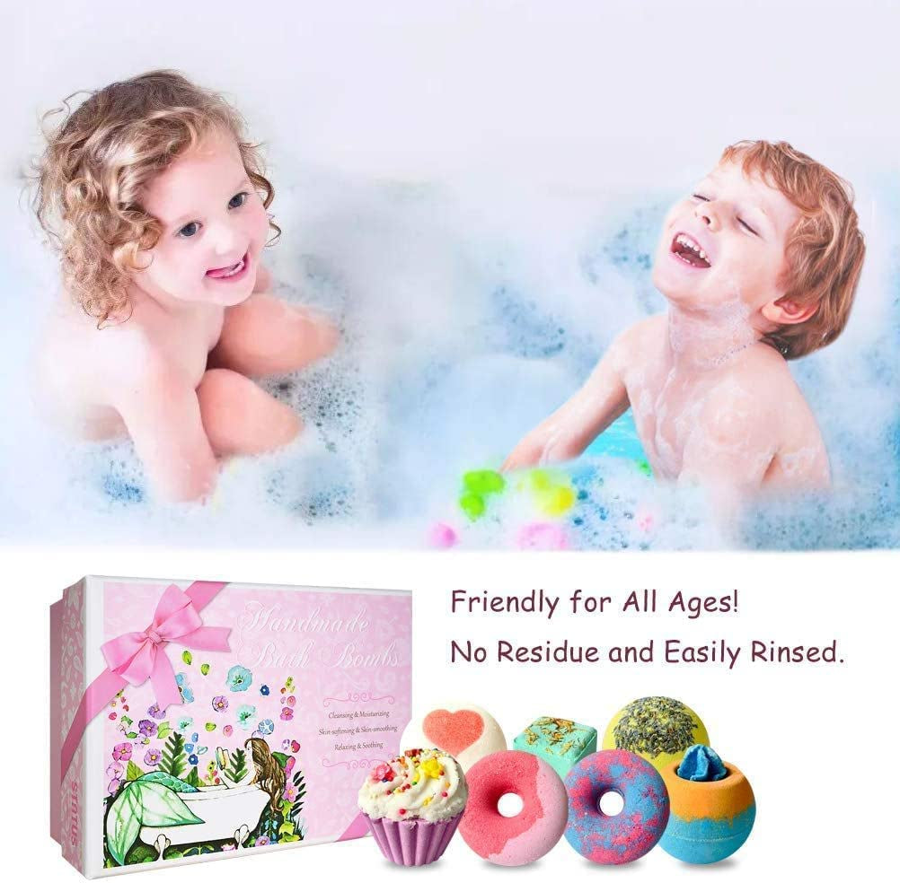 STNTUS INNOVATIONS Bath Bombs, 7 Natural Bath Bomb Gift Set, Handmade Bubble Bathbombs for Women Kids, Gifts for Mom Her Girlfriend, Mothers Day Gifts, Birthday Valentines Christmas Gifts for Women