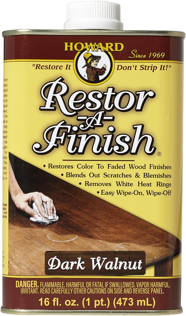 HOWARD RF6016 Restor-A-Finish, 16 Oz, Dark Walnut