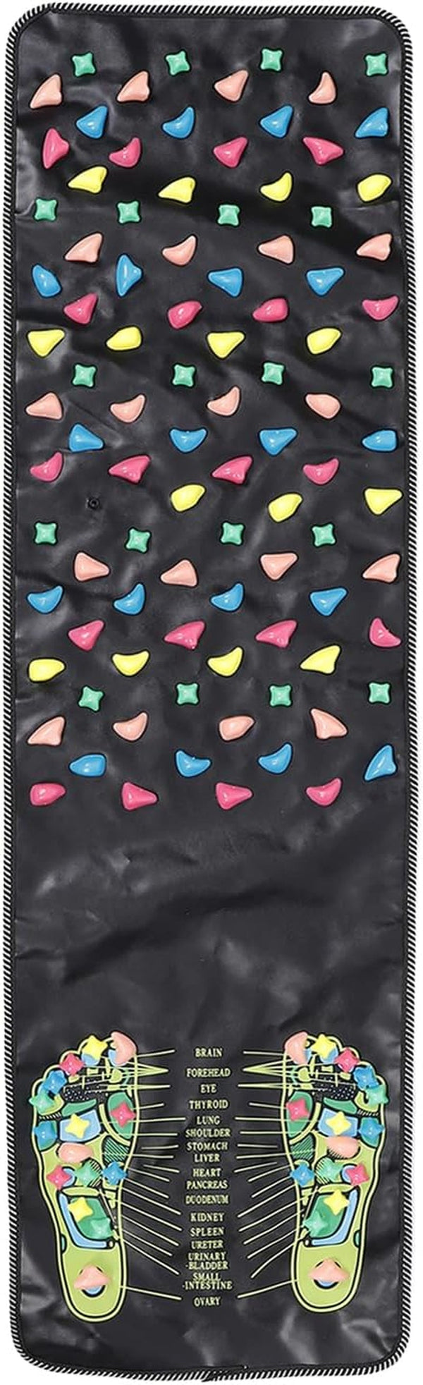 NOLITOY Foot Massage Mat, Pressure Point Massage Pad Reflexology Walk Stone Road anti Fatigue Standing Mat for Office Workers Students Elderly (45.59X13.36In)