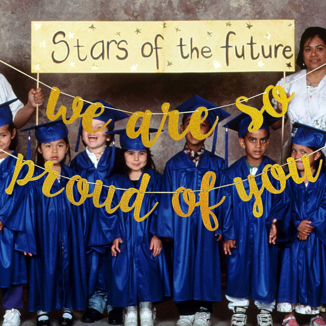 2025 Graduation Banner Party Decorations Gold, We Are so Proud of You Banner 2025 Graduation Banner Congratulations Banner for Gold High School College Graduation Party Decorations 2025