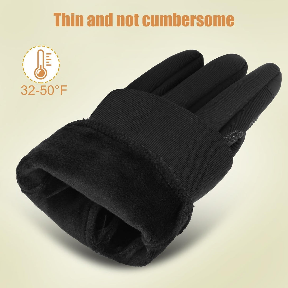 Ihuan Lightweight Winter Running Gloves for Women Men, Sensitive Touch Screen Fingers for Cold Weather, Thermal Material for Working and Outdoor Sports, Soccer Cycling Camping Hiking Driving.