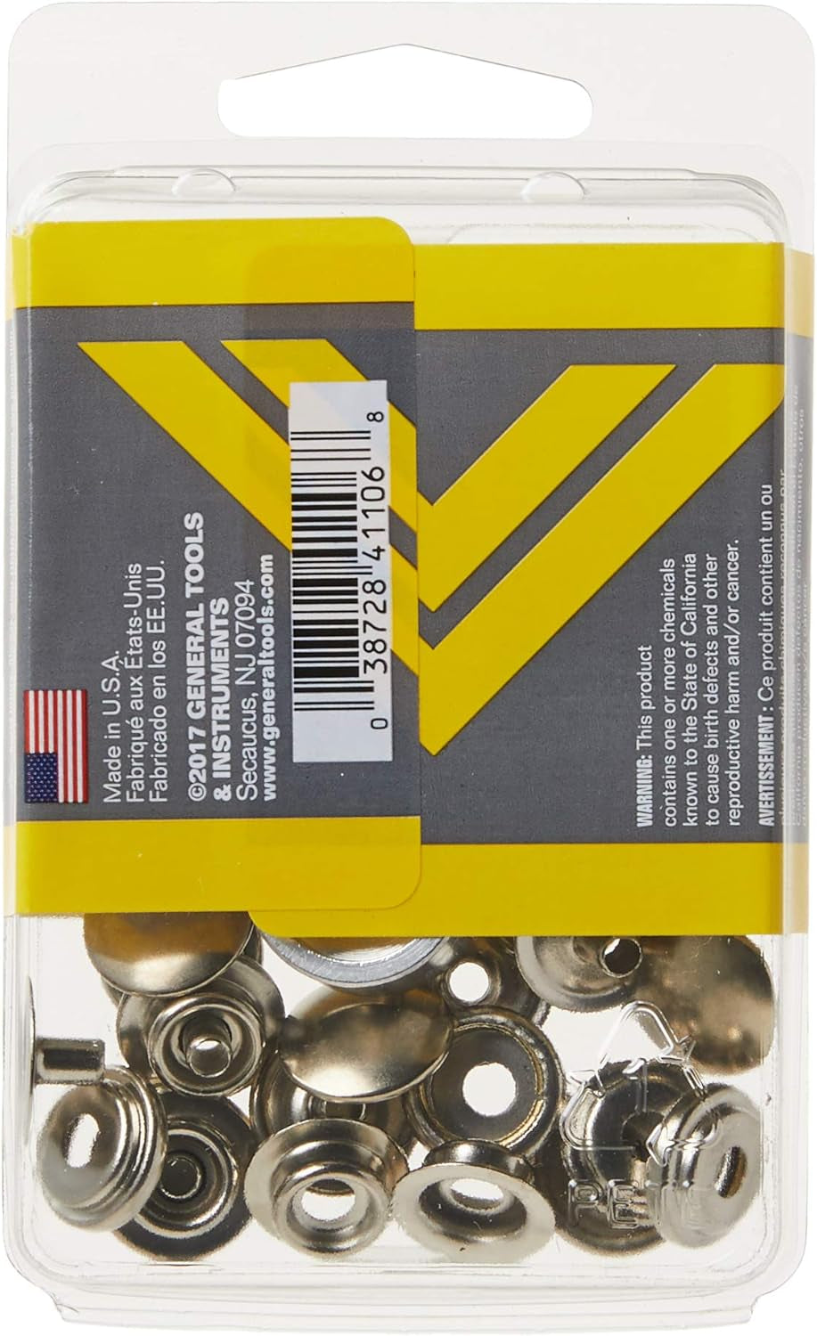 General Tools 1265 Snap Fastener Kit with 6 Fasteners