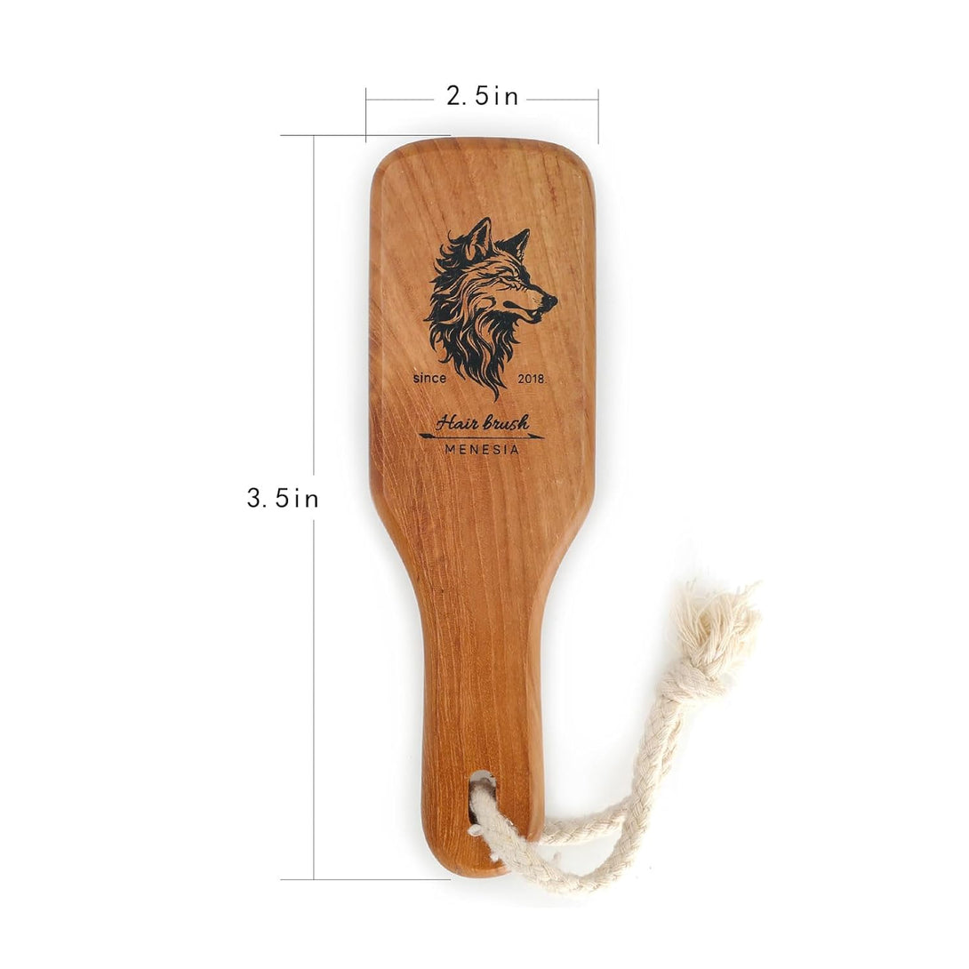 Soft Bristle Brush - Boar Bristle for Men and Women, Slicking Back, Fine and Sleek Hair - Beard Brush (Wolf)