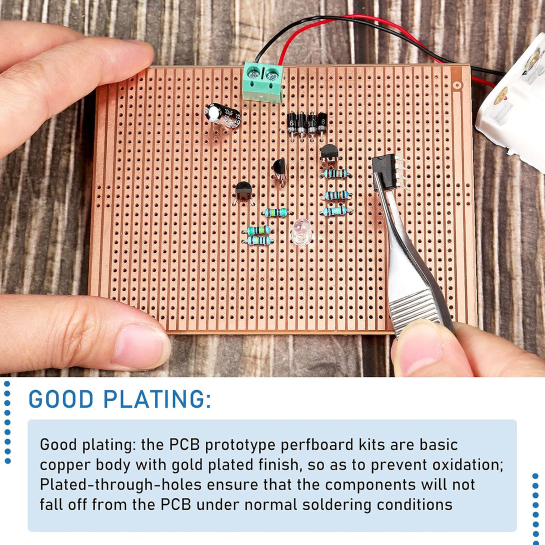 10 PCS 73Mm X 100Mm PCB Board Prototype Kit Protoboard Copper Strip Board Circuit Board Breadboards 957 Holes Perfboard Universal Printed Circuit Breadboard for DIY Soldering Electronic Projects