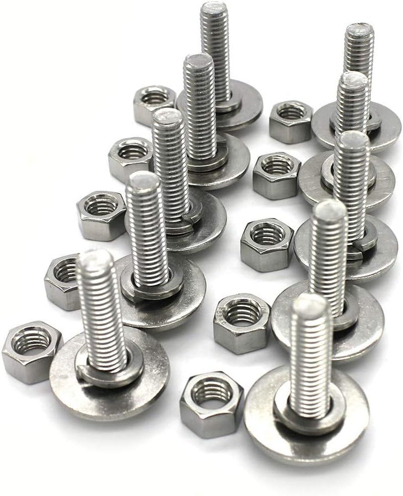 (10 Sets) 5/16-18X1" Stainless Steel Hex Head Screws Bolts, Nuts, Flat & Lock Washers, 18-8 (304) S/S, Fully Threaded by Bolt Fullerkreg