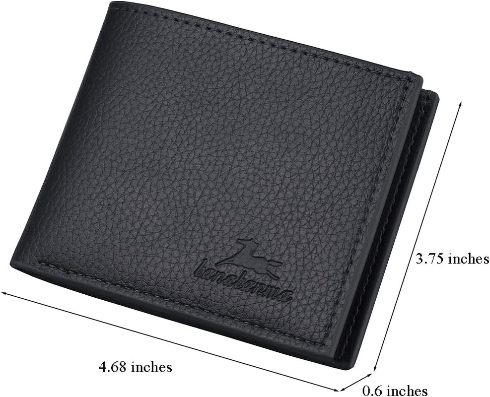 Slim Wallet for Men with Money Clip, Minimalist Zipper, Bifold Mens Wallets Credit Card Holder, PU Leather Men'S Coin Purse, Carteras Para Hombres (Black) WANFORD-0002