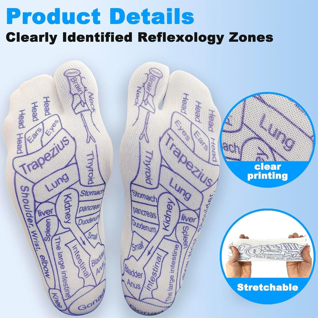 Acupressure Reflexology Socks Physiotherapy Massage Relieve Tired Feet Reflexology Socks with Massage Tools for Women and Men (Women)
