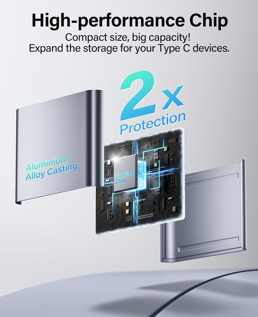 Hicober USB C to SD, Micro SD Memory Card Reader, Type C to SD Card Reader Adapter 2TB Capacity for Macbook Camera Android Windows Linux and Other Type C Device-Space Grey