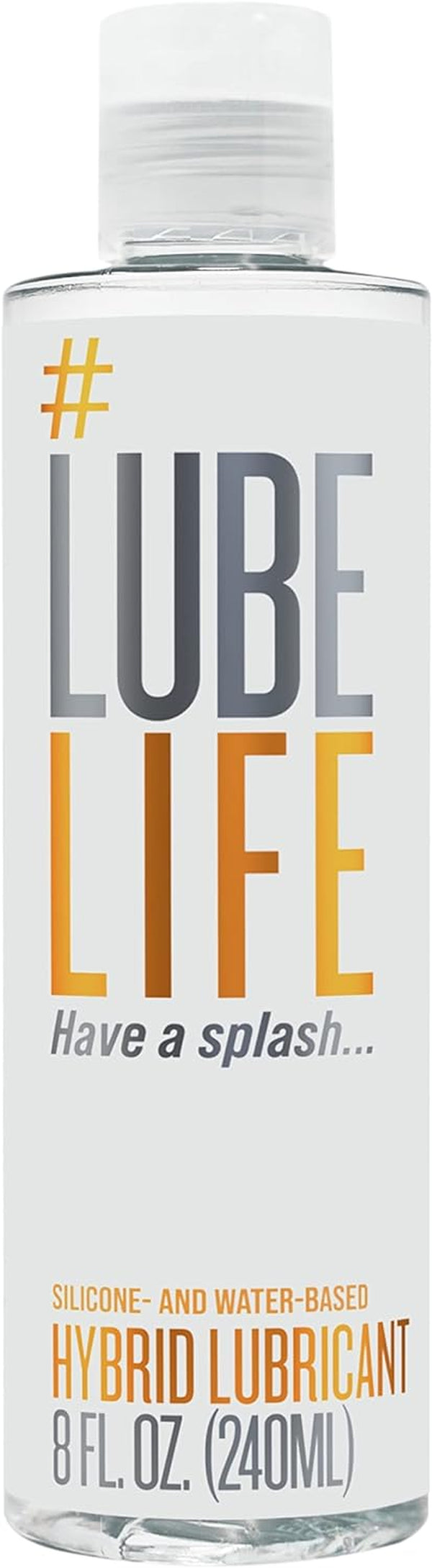 Lube Life Silicone and Water-Based Hybrid Lubricant, Long Lasting Lube for Men, Women and Couples, 8 Fl Oz