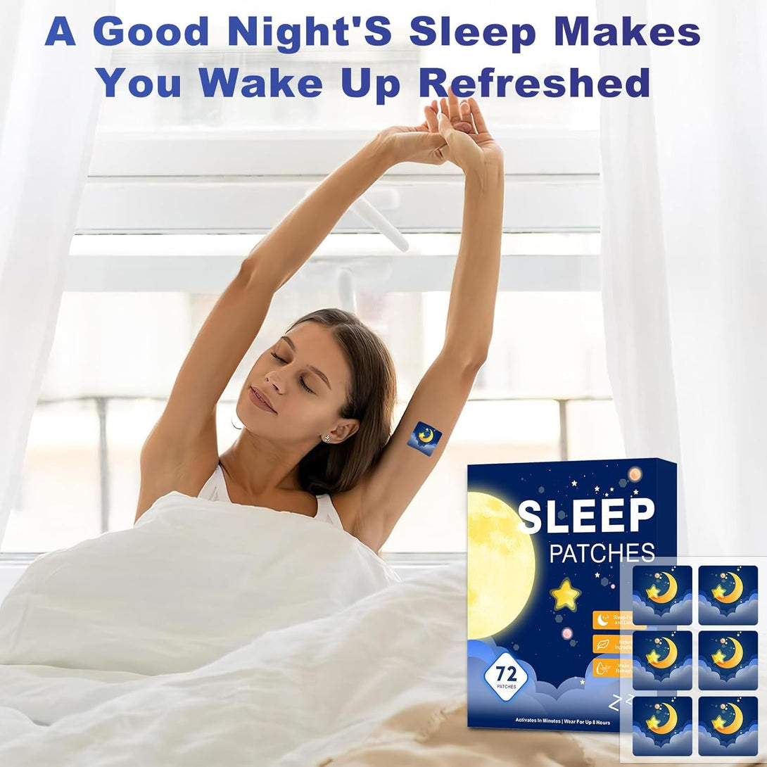 72 Sleep Patches for Adults Extra Strength, Sleep Patch with Melatonin & Valerian, All-Natural Deep Sleep Support Patches for Women & Men, Long-Lasting Night Comfort