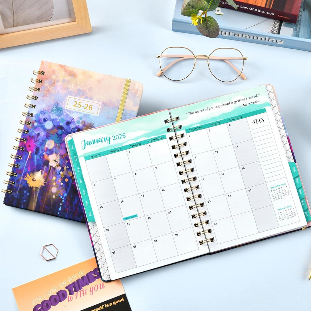2025-2026 Planner - Planner Daily Weekly and Monthly 2025-2026, July 2025 - June 2026, 6.3’’ × 8.4’’, 12 Monthly Tabs, Inner Pocket, Hardcover, Perfect for Organization