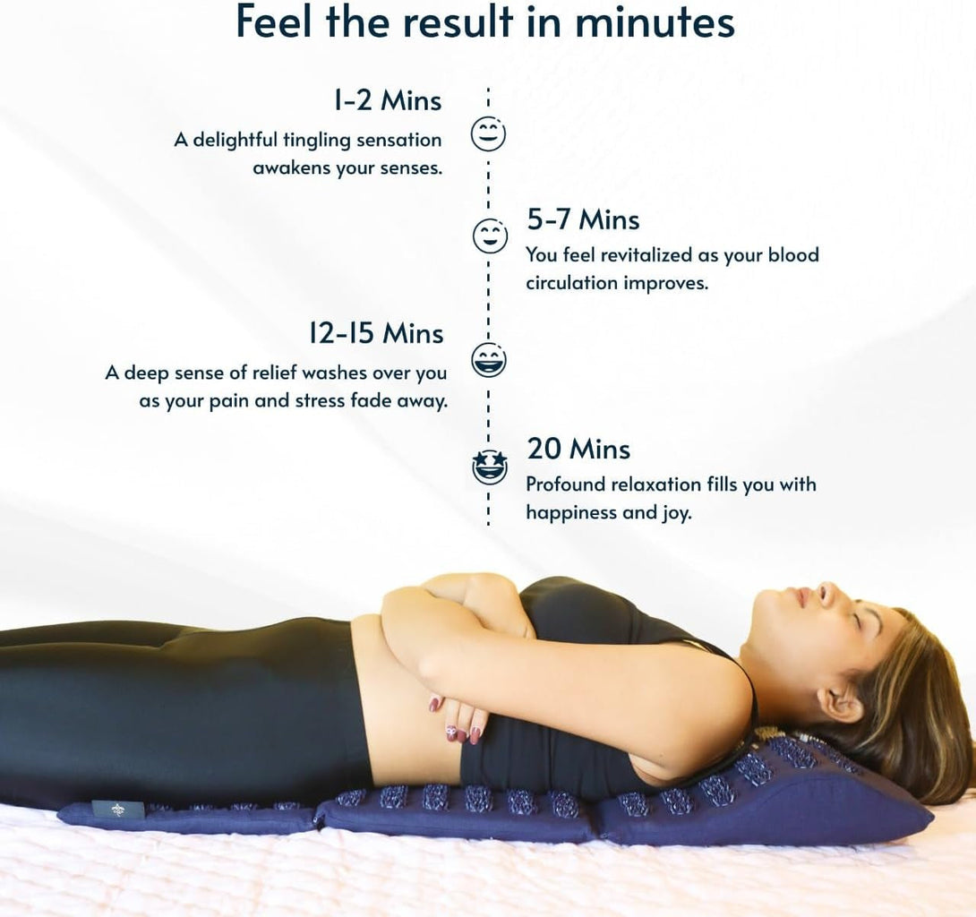 Acupressure Mat and Pillow Set for Full Body Relaxation | Back,Foot and Neck Pain Relief| No Needles | FSA/HSA Eligible | Relieves Stress and Tension | Improves Wellness Goals | Applicator Kuznetsova