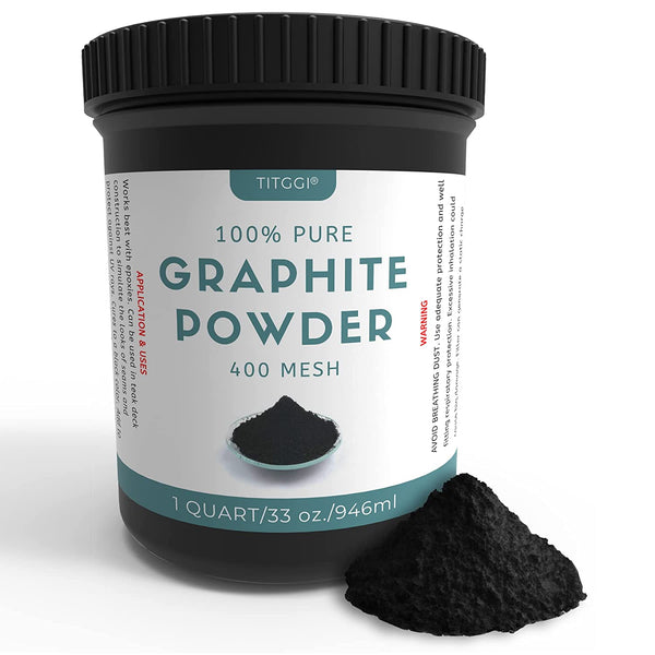 1 Quart Ultra-Fine Pure Graphite Powder - Premium Dry Powdered Graphite for Locks, Bearings, Reels and More. Also Amazing Enhances Bearing Corrosion - by TITGGI