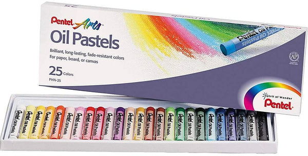 Pentel Arts Oil Pastel Set, Assorted Colors, Set of 25 (PHN-25)