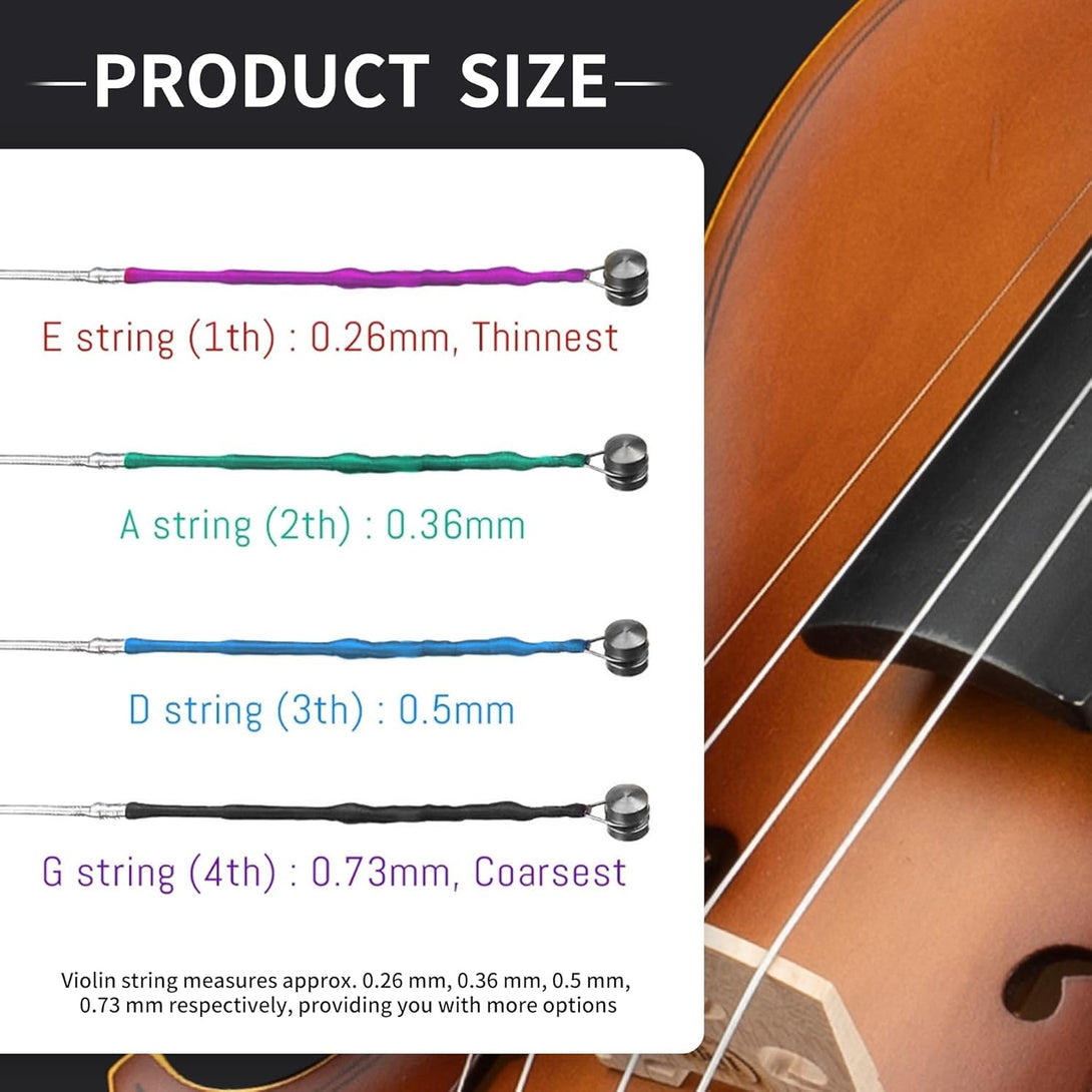 Violin Replacement String Set, Universal Steel String for 4/4 Size Acoustic Violins, Handmade Strings with Synthetic Steel Core Suitable for Students and Beginners - 1 Pack