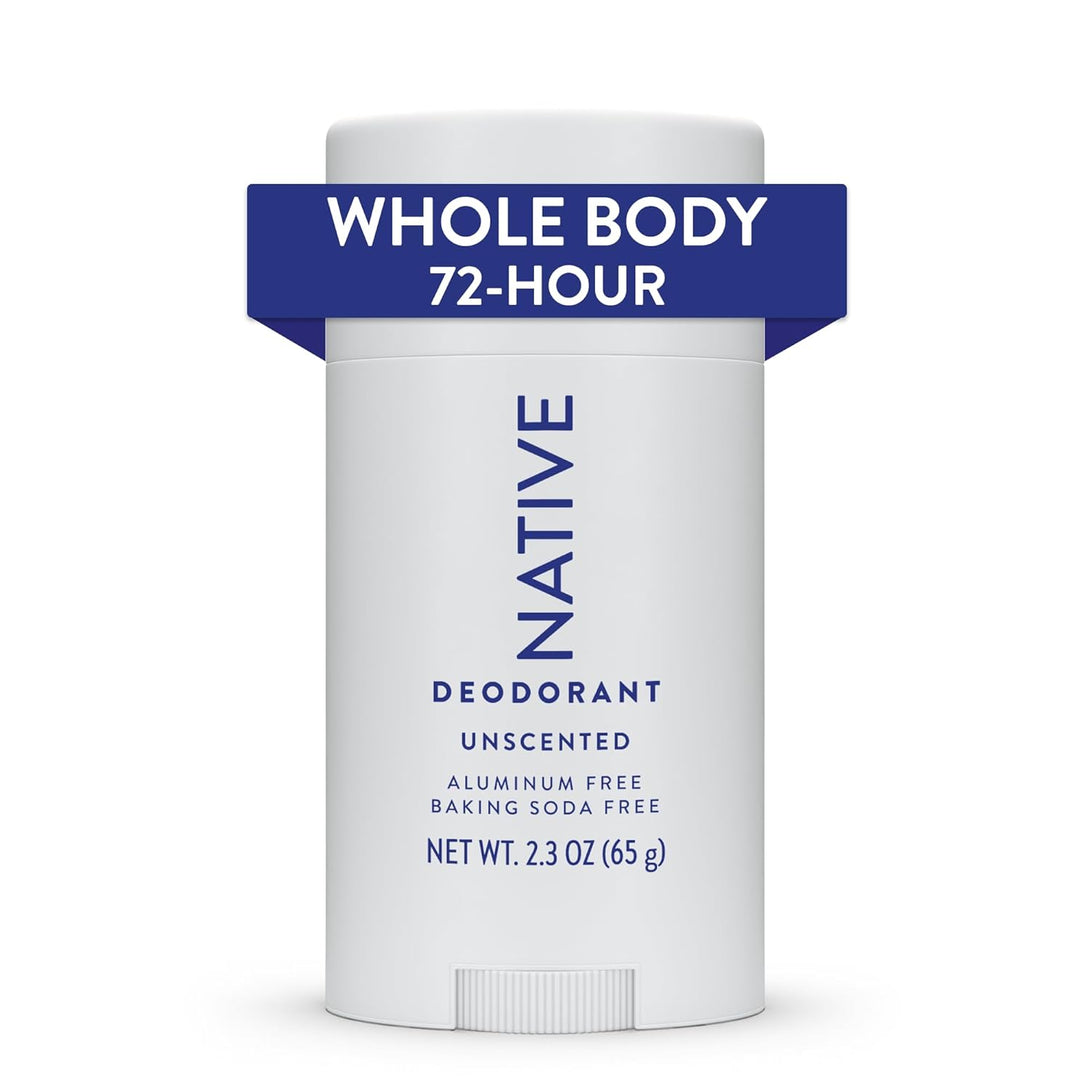 Native Whole Body Deodorant Stick Contains Naturally Derived Ingredients, Deodorant for Men and Women | 72 Hour Odor Protection, Aluminum Free with Coconut Oil and Shea Butter | Unscented