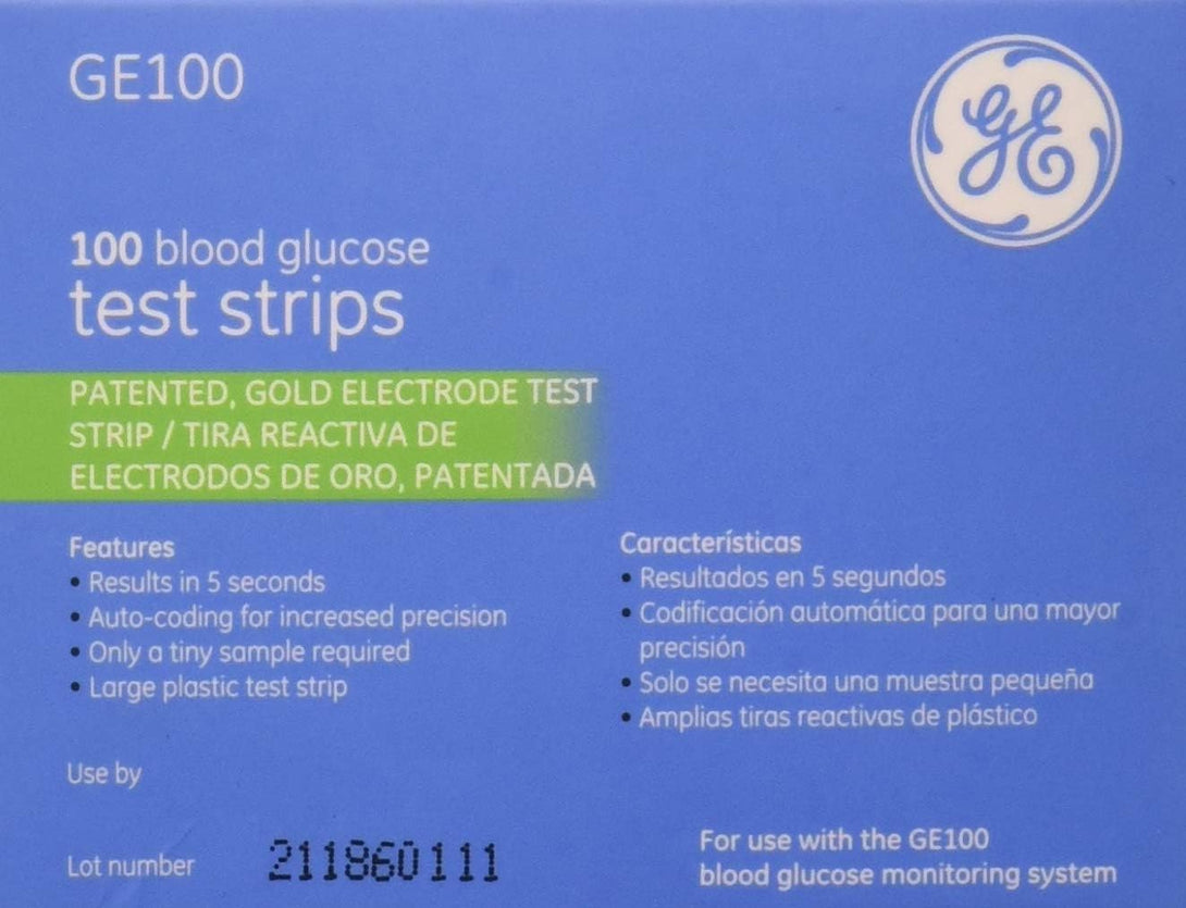 GE100 Diabetic Test Strips, 100 Count