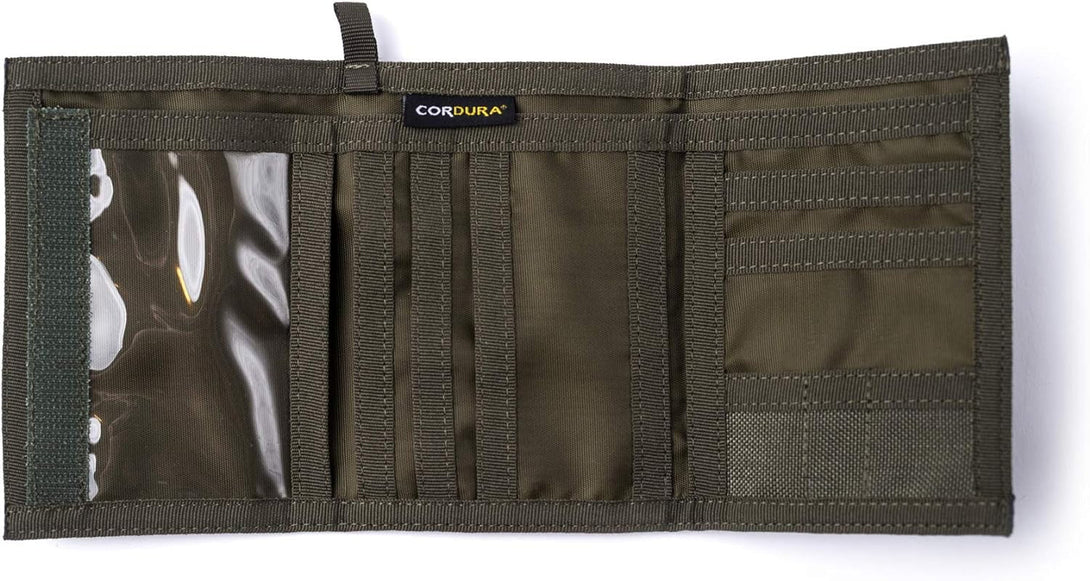 Chameleon Trifold Men Nylon Wallet - Military Tactical Mens Wallets- ID Card Holder - Canvas Thin Front Pocket Travel Wallet -Coin Zipper Pocket