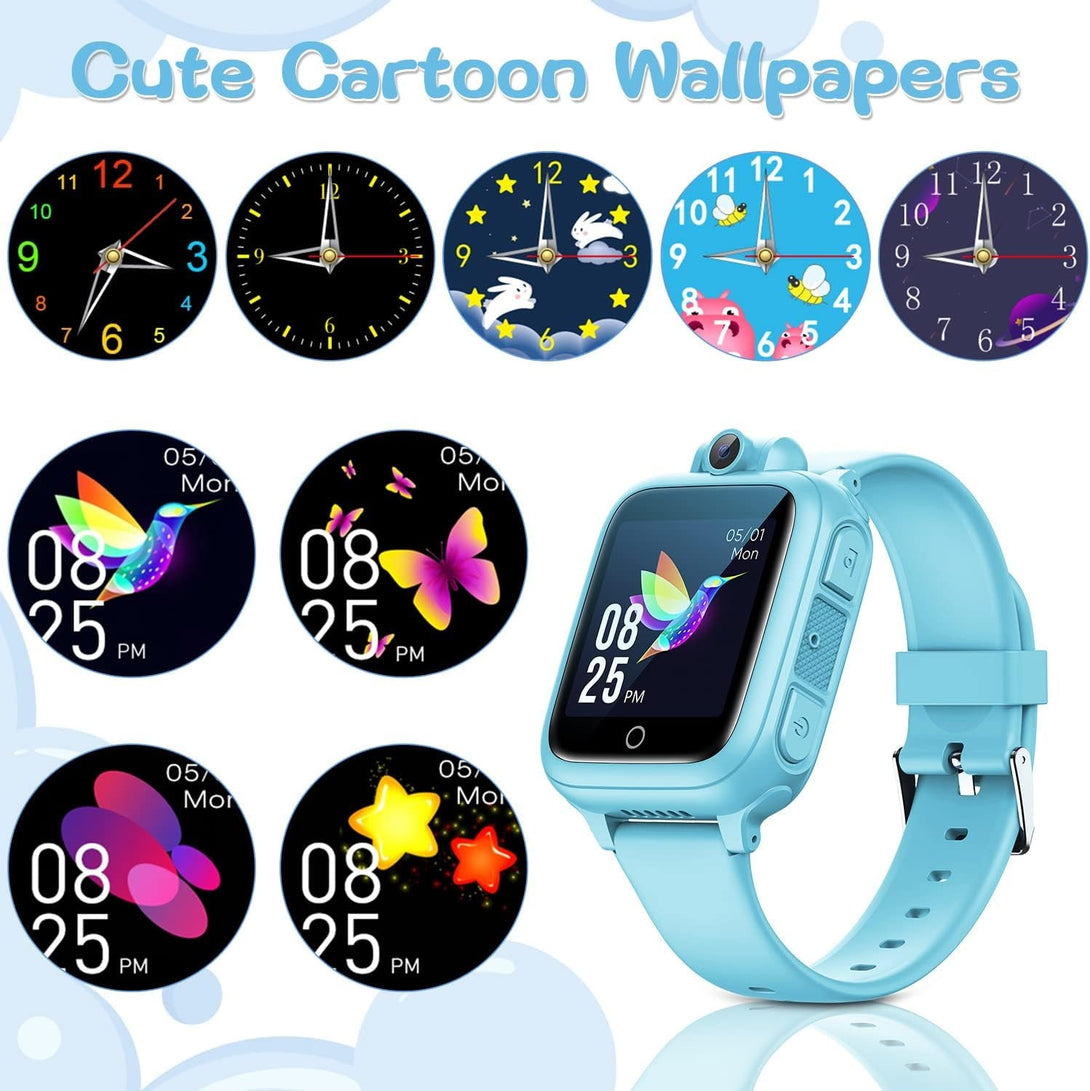 Kids Smart Watch Boys Toys - Smart Watch for Kids Game Smart Watch Gifts for 4-12 Years Old with 14 Games Camera Video Music Calculator Alarm Birthday Gift Age 3-9 (Blue)