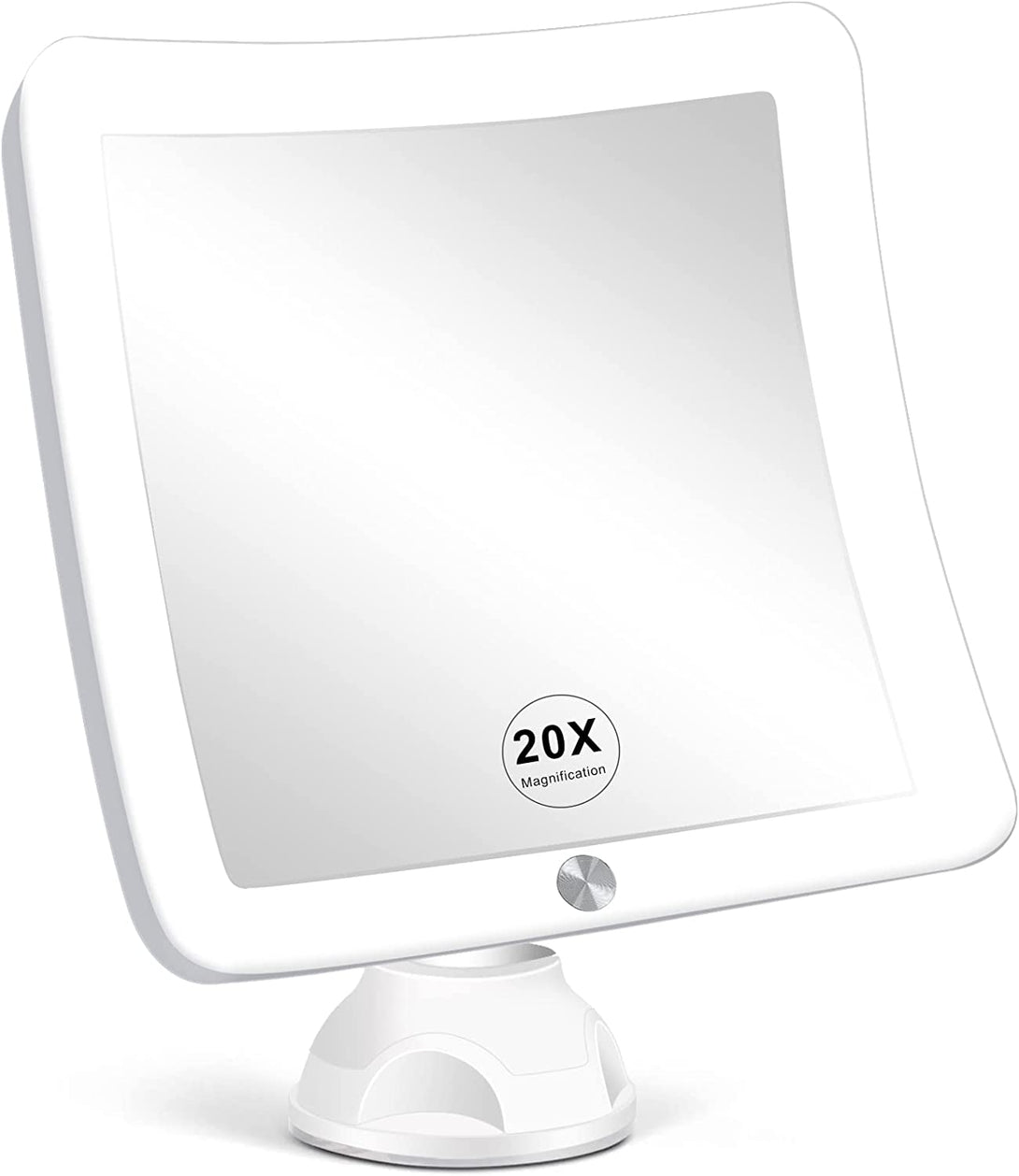 Fabuday 20X Magnifying Mirror with LED Light, 7 Inch Upgraded Lighted Makeup Mirror with Magnification, Portable Magnified Travel Mirror for Bathroom, Square