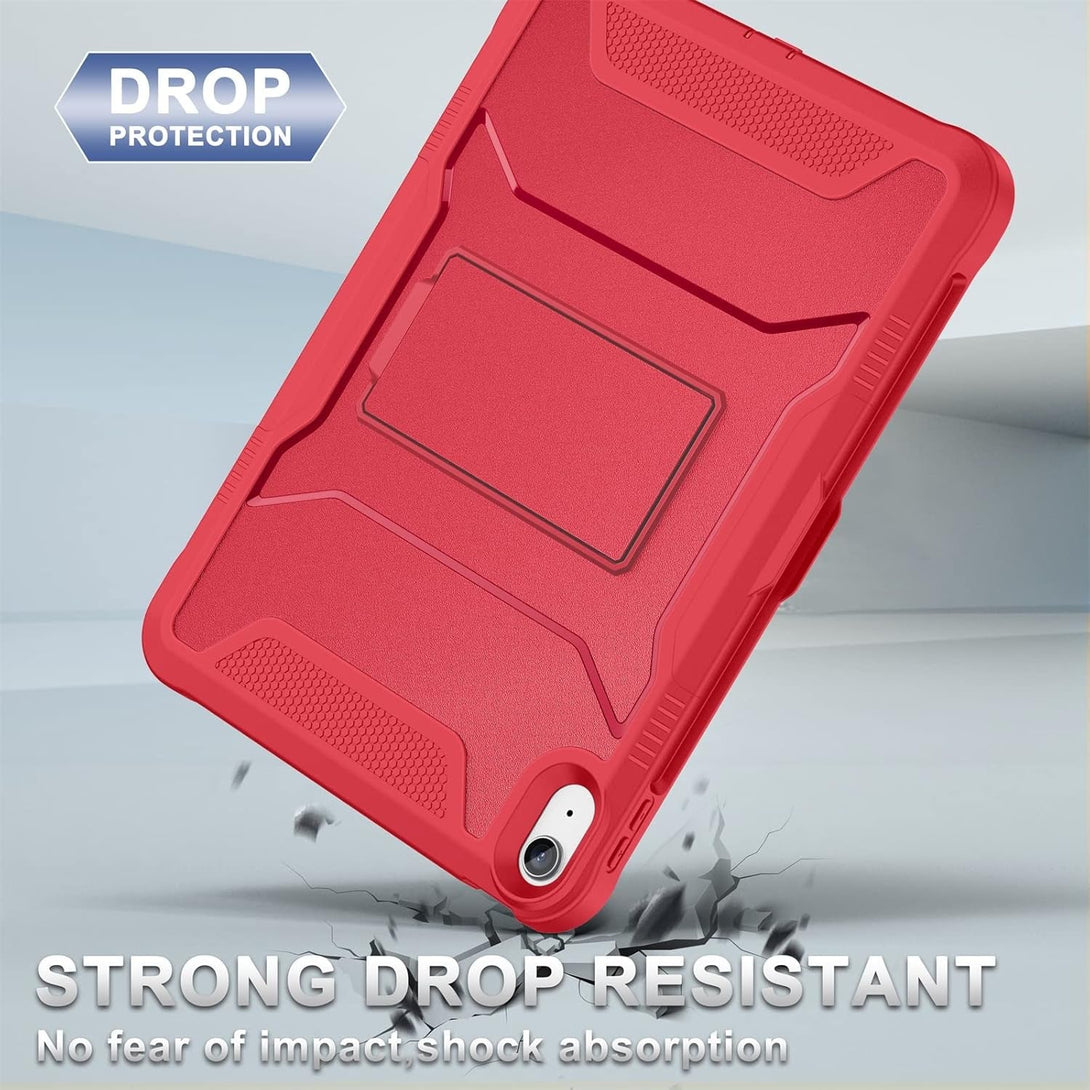 Soke Case for Ipad (A16) 11Th Generation 11-Inch 2025, Ipad 10Th Generation 10.9-Inch 2022, with Built-In Screen Protector and Kickstand, Rugged Full Body Protective Cover - Burgundy Red