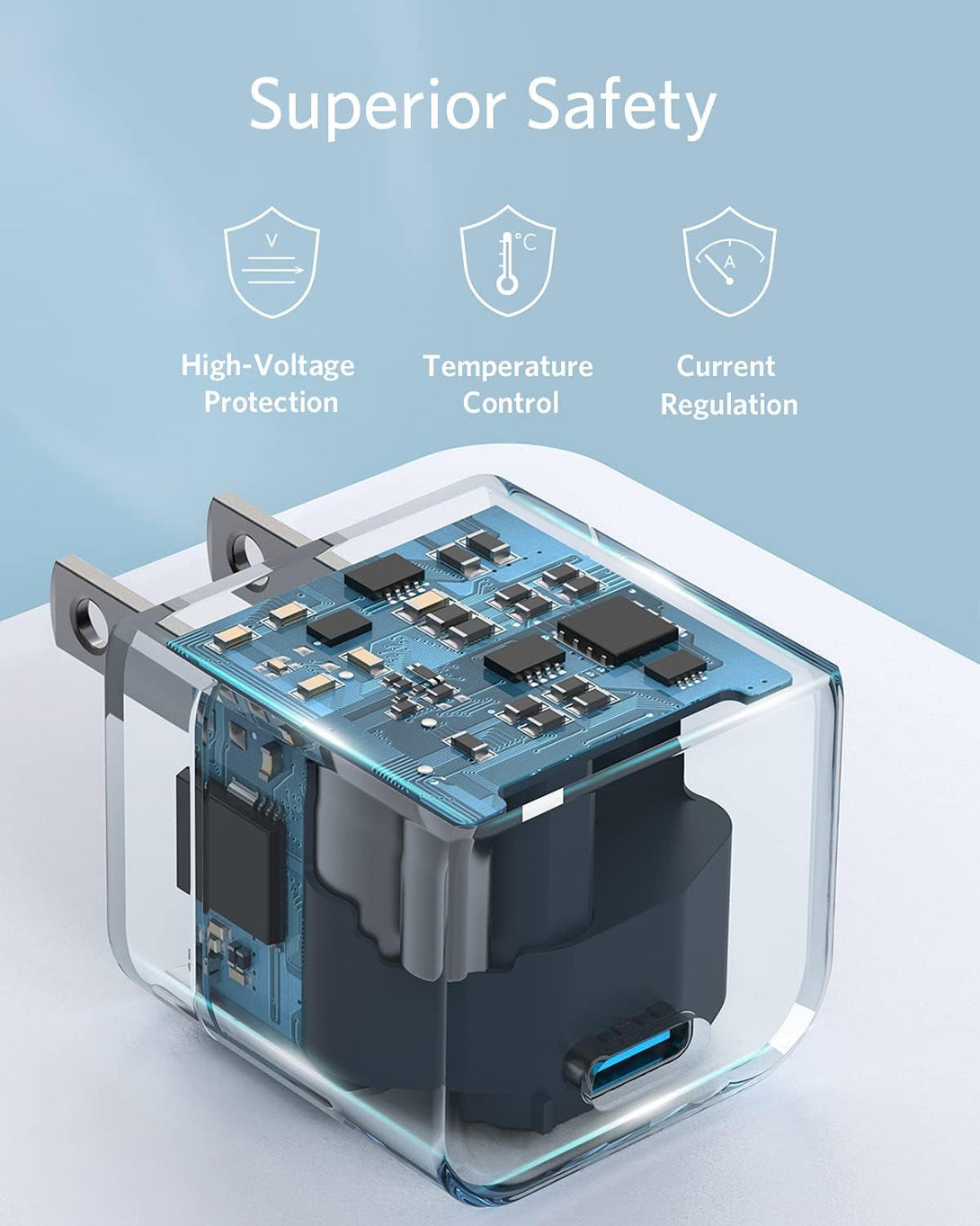 Anker USB C Charger with Foldable Plug, 20W USB C Charger Block for Iphone 16 / 15 and More Series, Galaxy, Pixel, Ipad (Cable Not Included, 2 Pack)