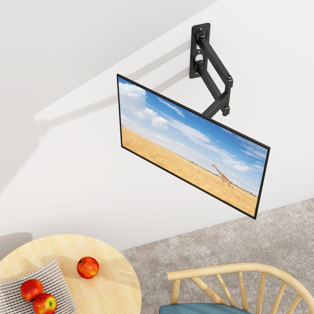 USX MOUNT Full Motion TV Wall Mount - Universal Corner TV Bracket for 13-32 Inch LCD Monitor Screen, Single Stud Monitor Wall Mount Swivel Tilt Rotation Articulating, Vesa100X100Mm, up to 33LBS