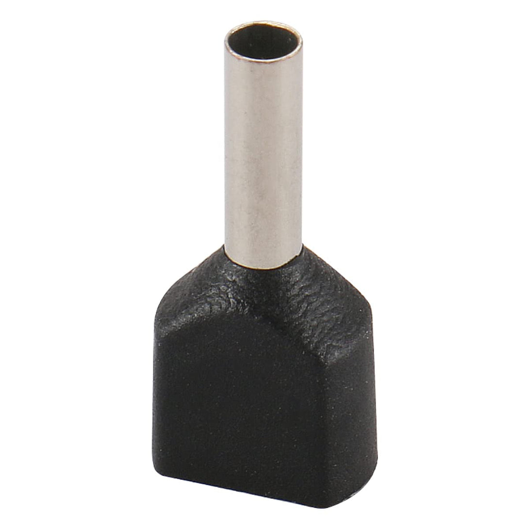 Baomain AWG 16/1.5Mm² Wire Copper Crimp Connector Twin Insulated Ferrule Pin Cord End Terminal TE1508 Black Pack of 100