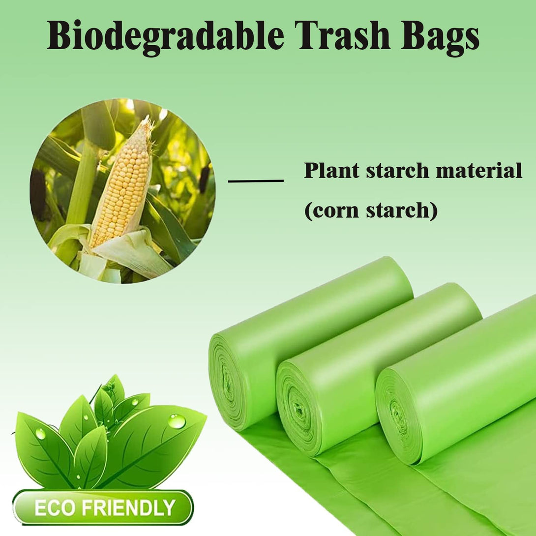 Small Trash Bags 1.2 Gallon - Biodegradable Garbage Bags Recycling Eco-Friendly Trash Can Plastic Liner Compostable Strong Bag for Bathroom Bedroom Office Kitchen Trash Can (120 Counts,Green)