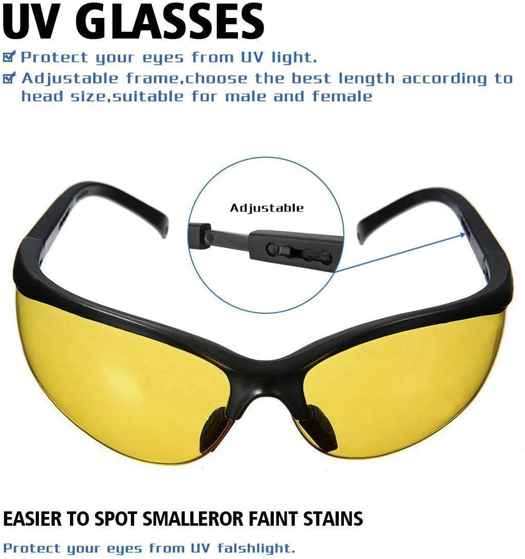 Air Conditioner UV Dye Leak Detector, Pro Auto Oil AC UV Dye Leak Test Detection Tool Kit 68 LED A/C UV Flashlight Detector with Protective Glasses