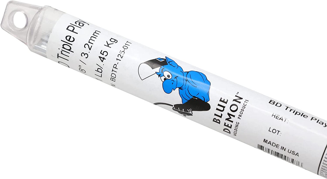 Blue Demon BDTP-125-01T Triple Play Low Temp Aluminum-Zinc Brazing Rod 1/8" X 18" 1 Lb Tube,