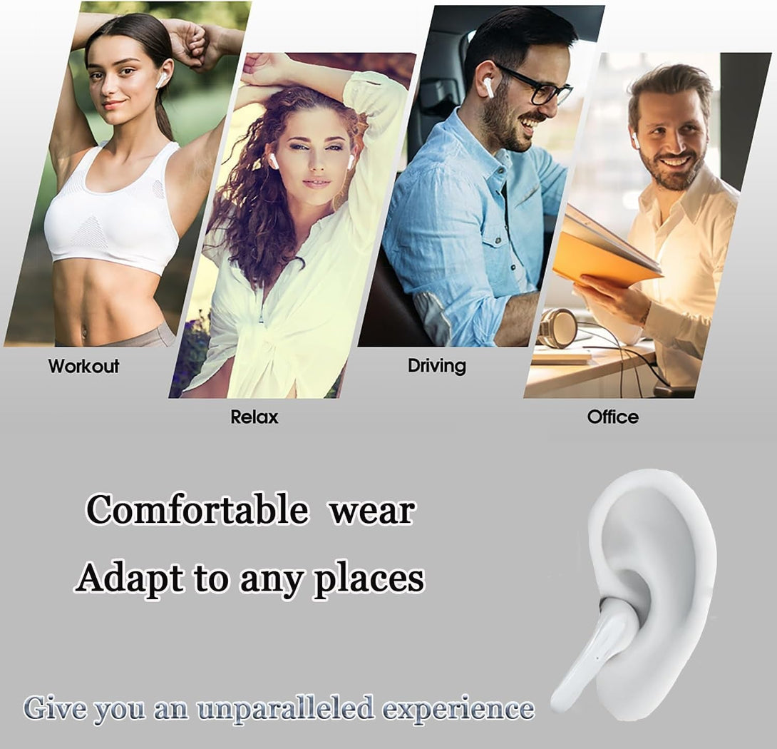 Wireless Earbuds, Bluetooth 5.3 in Ear Buds Light-Weight Headphones, IP7 Waterproof, 40H Playtime, Built-In 4 Mics Headset, Clear Calls Earphones Suitable for Exercise, Running, Fitness and Work