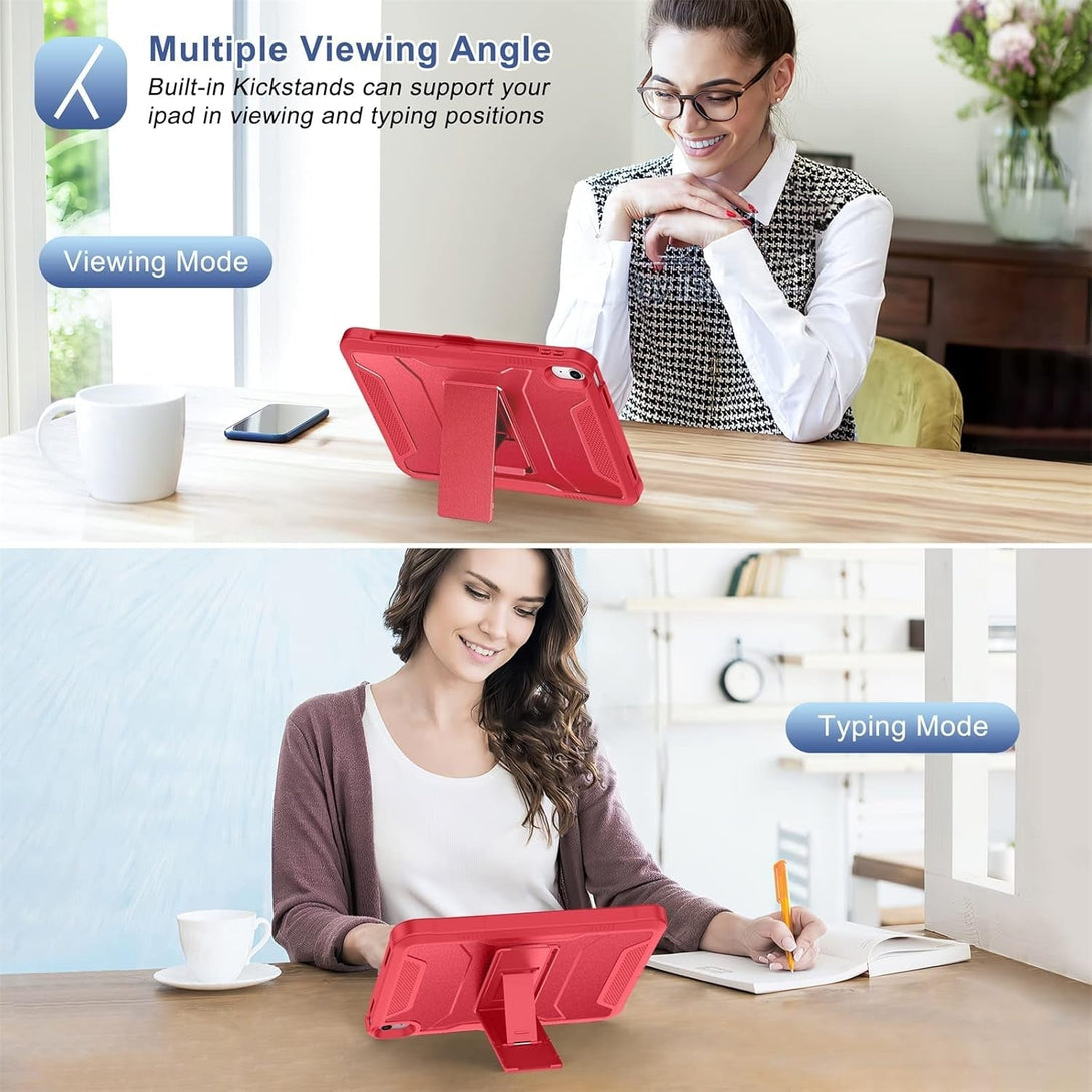 Soke Case for Ipad (A16) 11Th Generation 11-Inch 2025, Ipad 10Th Generation 10.9-Inch 2022, with Built-In Screen Protector and Kickstand, Rugged Full Body Protective Cover - Burgundy Red