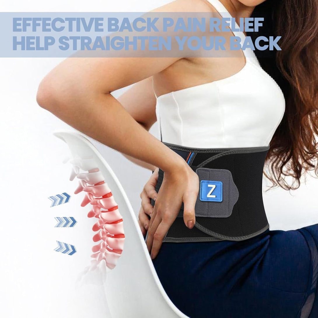 Back Brace Lower Back Pain Relief & Posture Corrector Back Support Breathable Soft Mesh Design,Adjustable Lumbar Support for Men & Women Relief from Sciatica, Scoliosis, S (Waist: 21.7"-31.5")