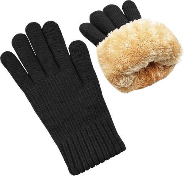 Winter Gloves for Women Warm Wool Touch Screen Ladies Windproof Thermal Knit Fleece Lined Gloves for Cold Weather