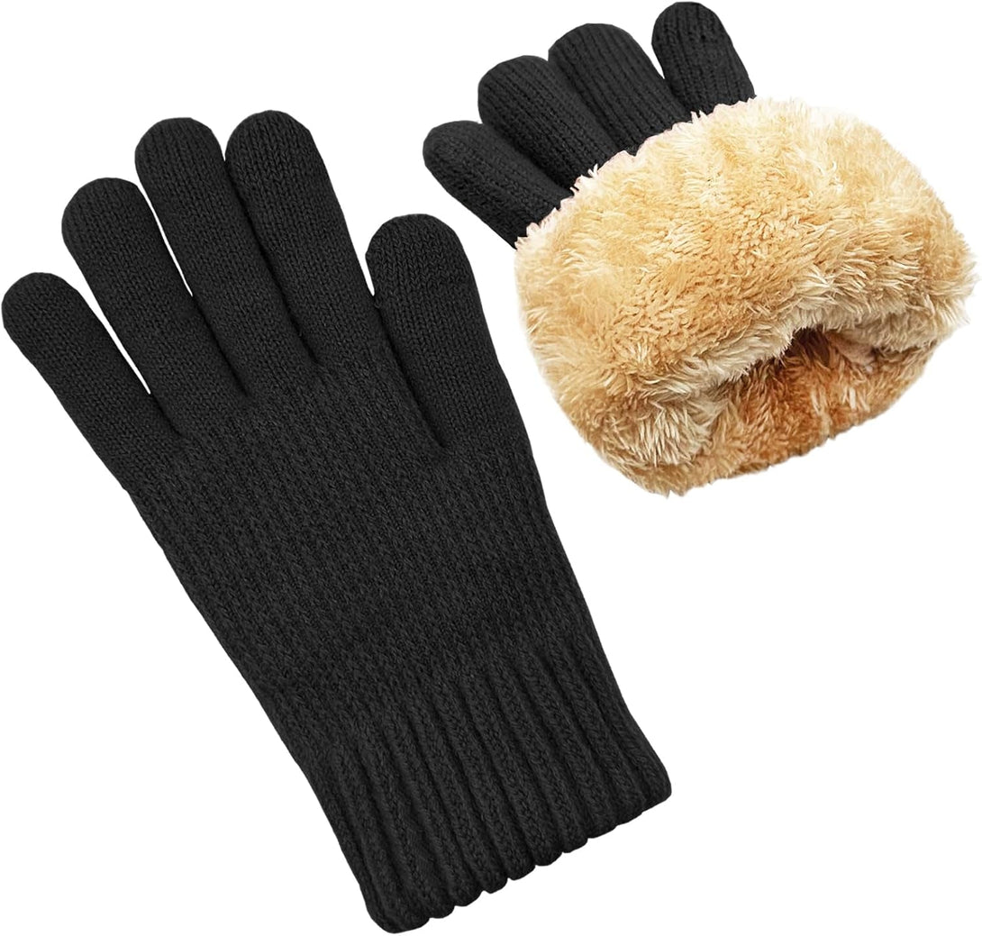 Winter Gloves for Women Warm Wool Touch Screen Ladies Windproof Thermal Knit Fleece Lined Gloves for Cold Weather