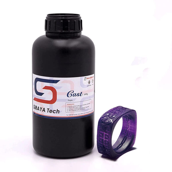 Siraya Tech Cast 3D Printer Resin Castable LCD Uv-Curing Resin Easy to Print Use and Burn High Resolution 405Nm Photopolymer Resin for Making Jewelries and Metal Parts (Purple, 1Kg)