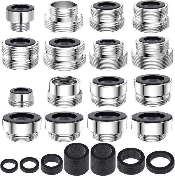 16 Pcs Faucet Adapter Kit, CNYMANY Kitchen Aerator Adapter Set Male Female M22 Sink Faucet Adapter Connecting Garden Hose Water Filter Standard Hose via Diverter