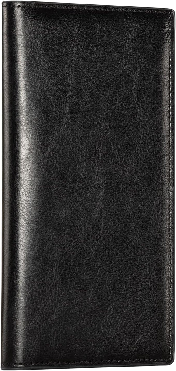 Cobak Premium Leather Checkbook Cover - RFID Blocking, Classic Design, Slim & Durable - Perfect for Personal & Business Checks