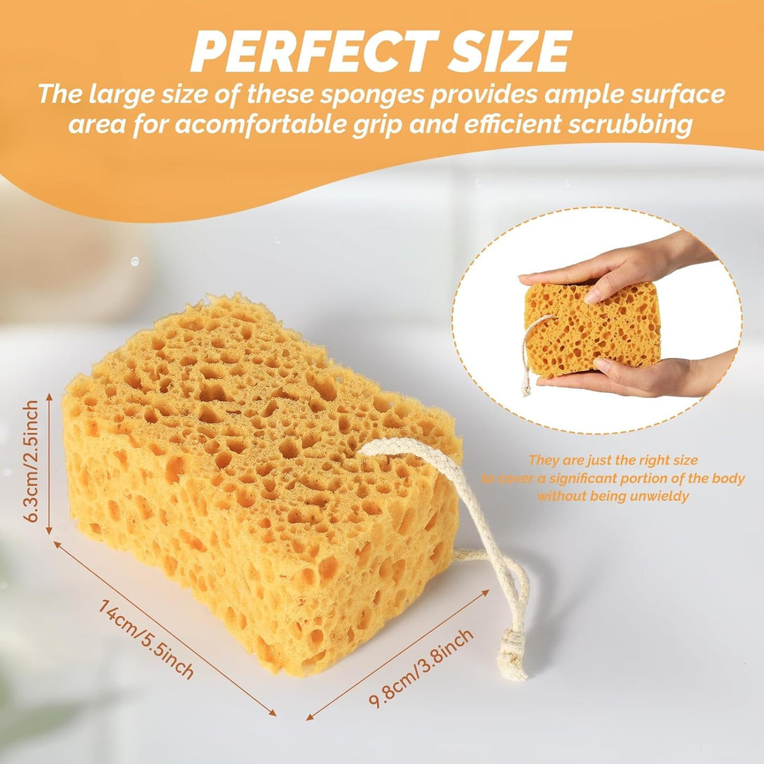 Premium Bath Sponge, 3 Pack Foam Loofah Sponge, Body Sponge for Shower - Natural Bath Sponge for Women Men and Child（Large & Soft）