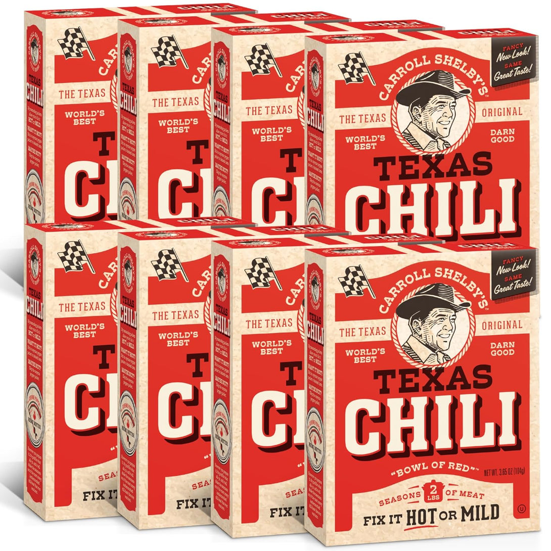 Carroll Shelby'S Original Texas Chili Kit 3.65 Ounce (Pack of 8)