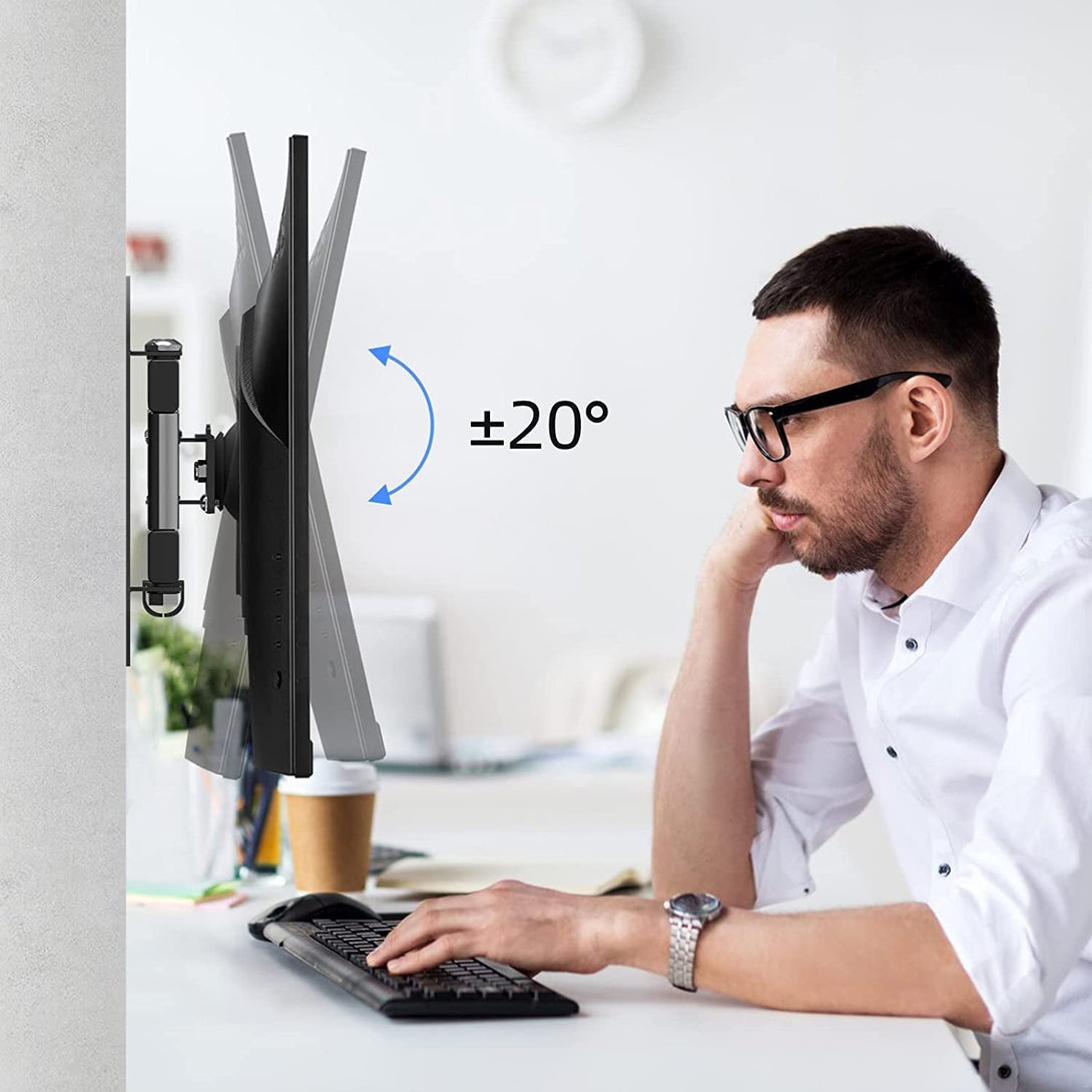 Suptek TV Wall Mount Swivel Tilt Rotation Full Motion Adjustable Articulating for Most 15-32 Inch LED, LCD Monitor Wall Mount VESA 75,100 (MA2720)