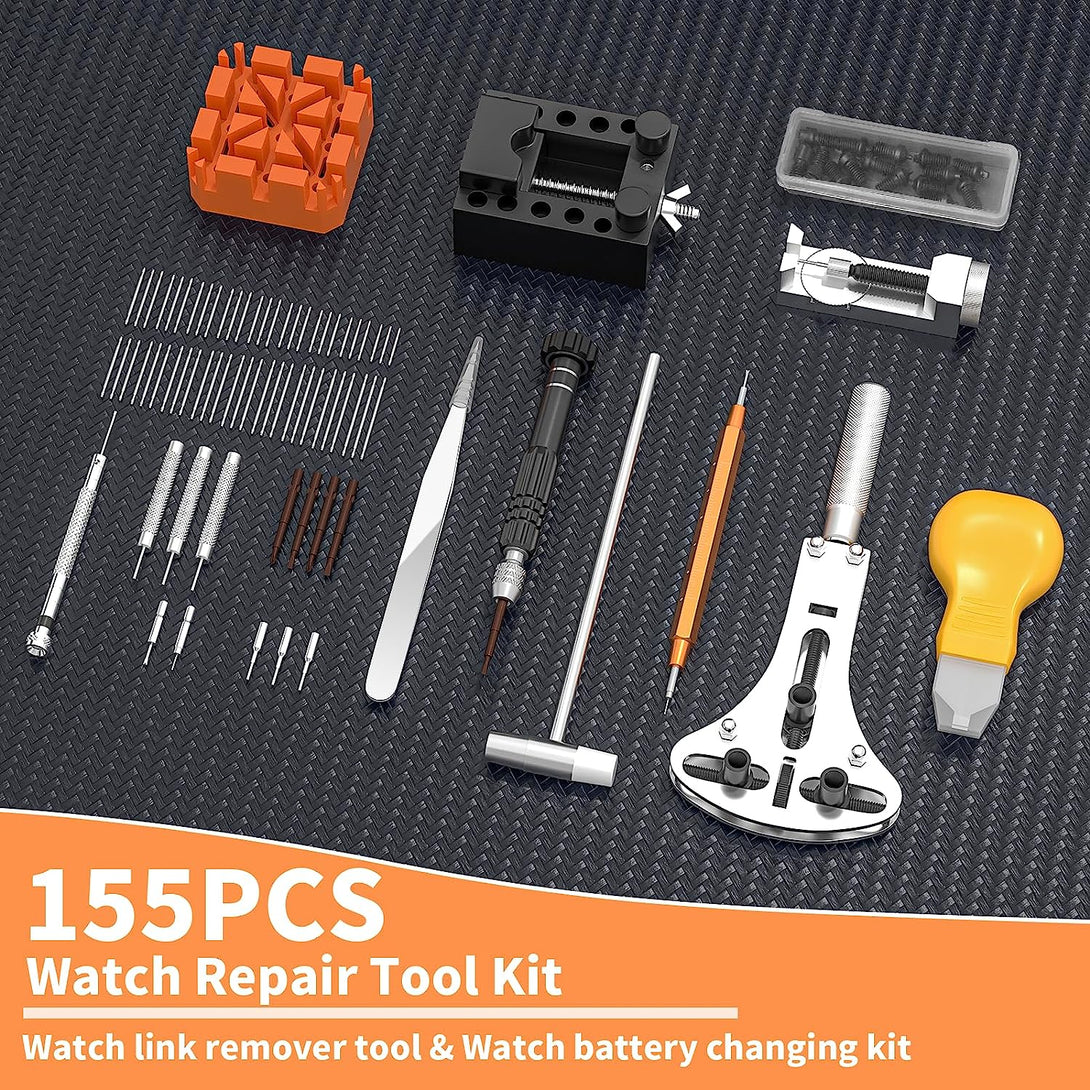 Watch Link Removal Kit, BYNIIUR Watch Repair Kit, Watch Case Opener Spring Bar Tools, Watch Battery Replacement Tool Kit, Watch Band Link Pin Tool Set with Carrying Case and Instruction Manual