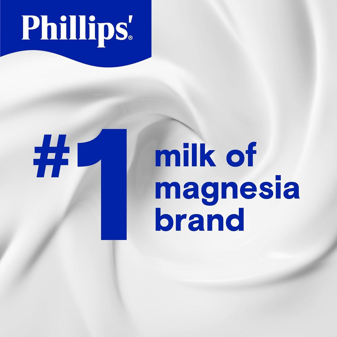 Phillips’ Milk of Magnesia Liquid Laxative, Wild Cherry Flavor, Stimulant Free, Cramp Free Relief of Occasional Constipation*, Effective in 30 Minutes - 6 Hours, #1 Milk of Magnesia Brand, 26 Oz