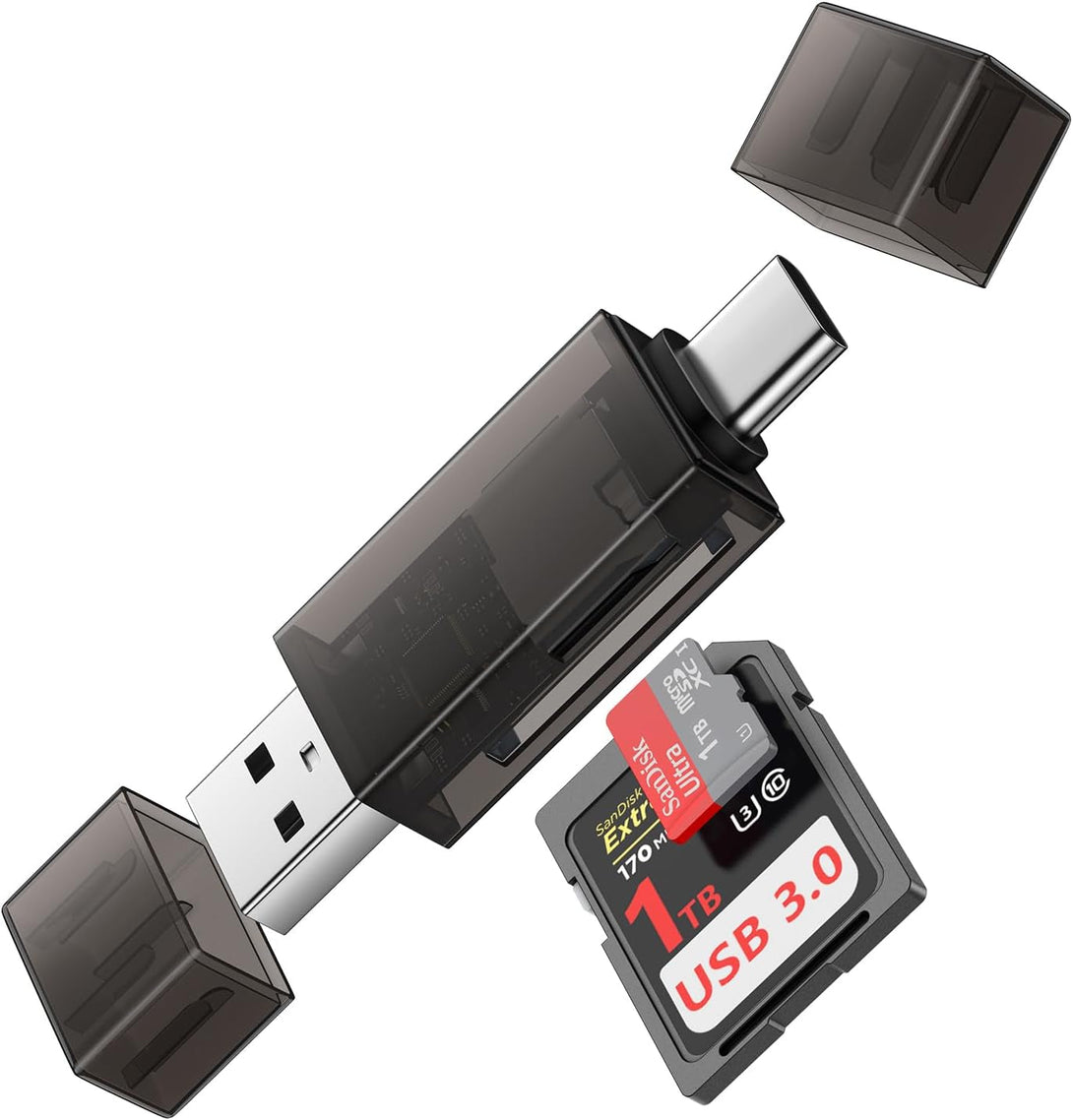 SD Card Reader, USB C to Micro SD Card Adapter Dual Slots Memory Card Reader for Sd/Micro SD/SDHC/SDXC/MMC Compatible with Iphone 16 15 Pro/Pro Max Samsung S25 S24 Android Computer PC Macbook Ipad