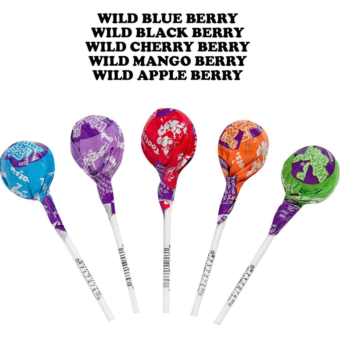 Tootsie Pops Limited Edition Assorted Wild Berry Flavors with Chocolatey Center - over 3 Pounds Individually Wrapped Fruity Chocolate Lollipops - Peanut Free, Gluten Free, 100 Count